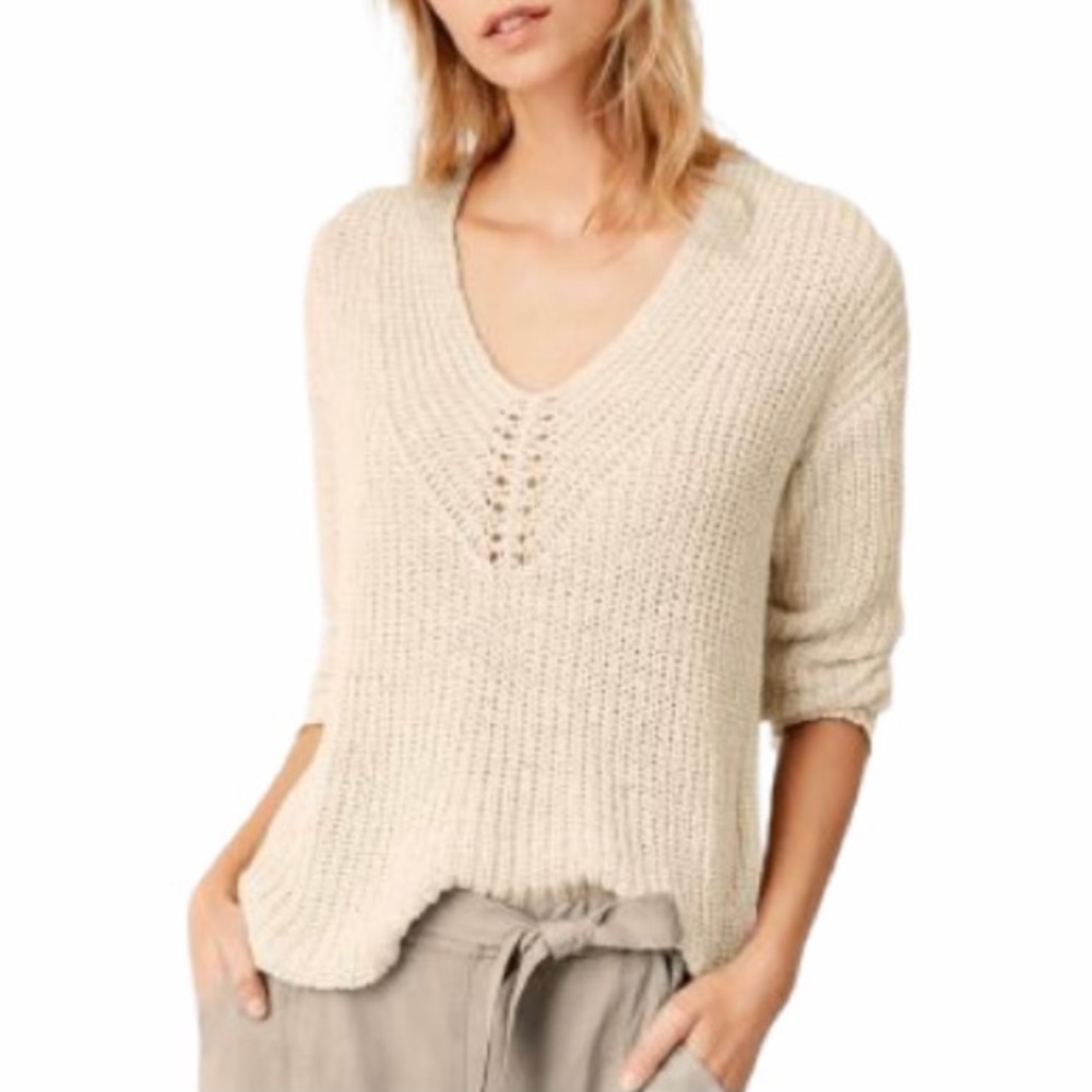 Eileen Fisher COTTON LINEN TAPE BOX-TOP Sweater